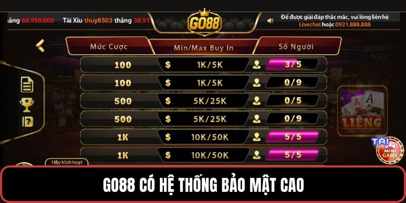 GO88 có hệ thống bảo mật cao