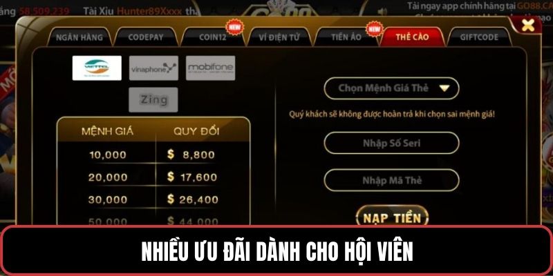 Nhiều ưu đãi dành cho hội viên